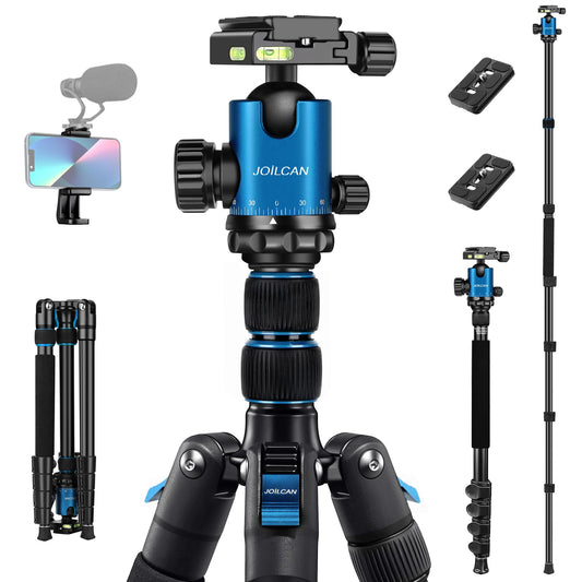 JOILCAN Tripod for Camera, 81" Aluminum Camera Tripod, 83" DSLR Tripods & Monopods, Heavy Duty Travel Tripod for Binoculars Spotting Scope Telescope