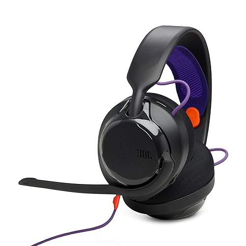 JBL Quantum 250 - Wired multiplatform Gaming Headset, 50mm Carbon Dynamic Drivers for Rich JBL Quantum Spatial Sound, Cardioid Noise Cancelling Boom