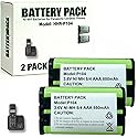 HIECTPRO 2Pack P104 NI-MH Rechargeable Battery 3.6V Ni-MH Batteries 850mah Cordless Phone Batteries for Panasonic Cordless Phones
