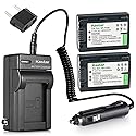 Kastar Battery (2-Pack) + Charger Replacement for Sony NP-FH50 NP-FH40 NP-FH30 DSLR-A230 DSLR-A330 DSLR-A290 DSLR-A380 DSLR-A390 HDR-TG1E HDR-TG3