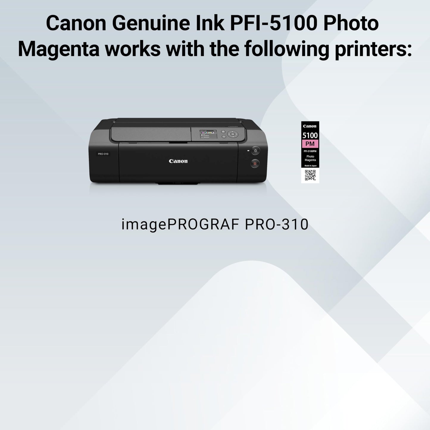 Canon PFI-5100 Genuine Photo Magenta Ink Tank, Compatible with ImagePROGRAF PRO-310 Printers