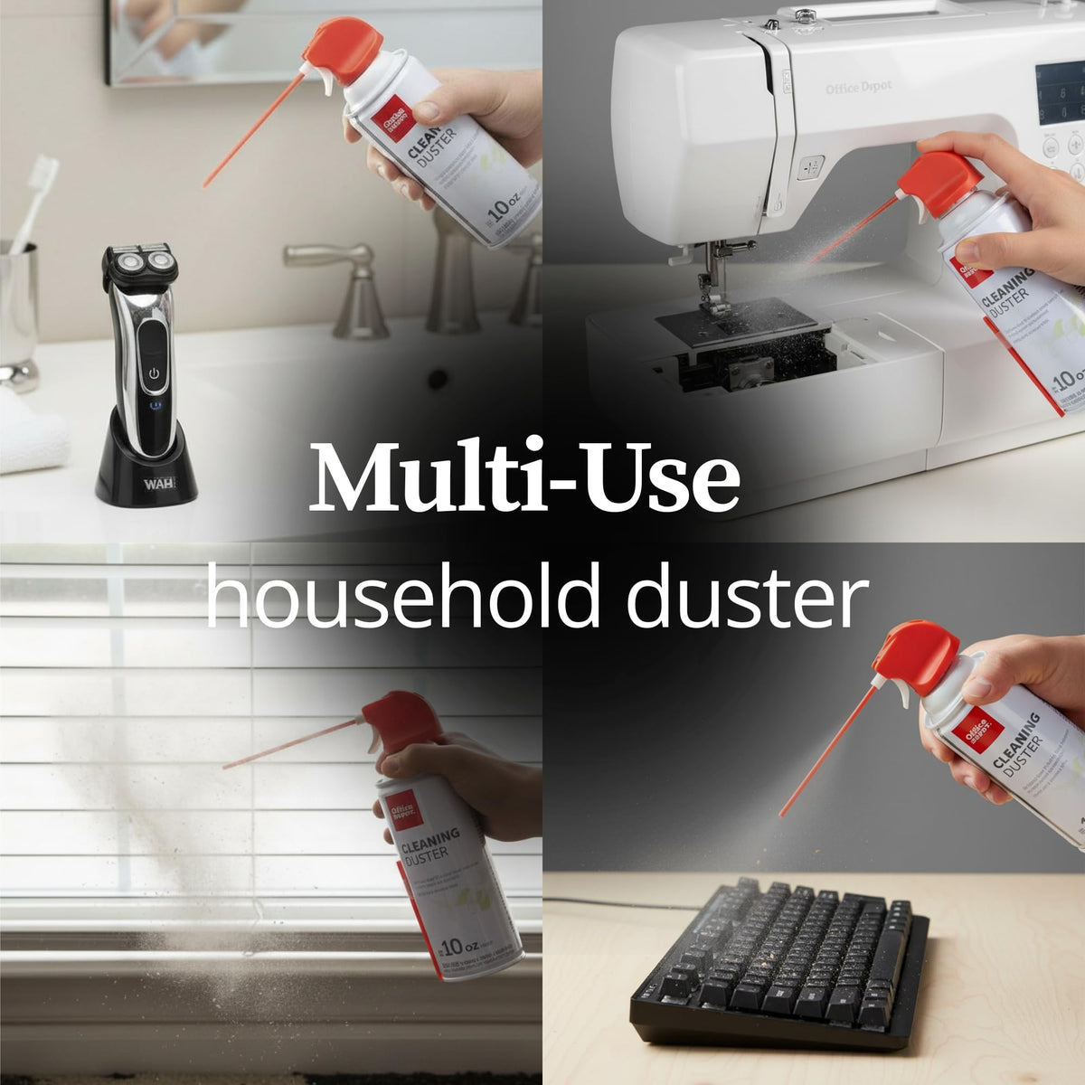Office Depot Cleaning Duster, 10 Oz Compressed Canned Air for Electronics, Keyboard Cleaner for Computer, Laptop, PC, Printer, Office Equipment