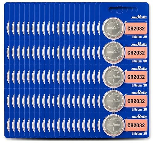 Murata CR2032 Battery DL2032 ECR2032 3V Lithium Coin Cell (100 Batteries)