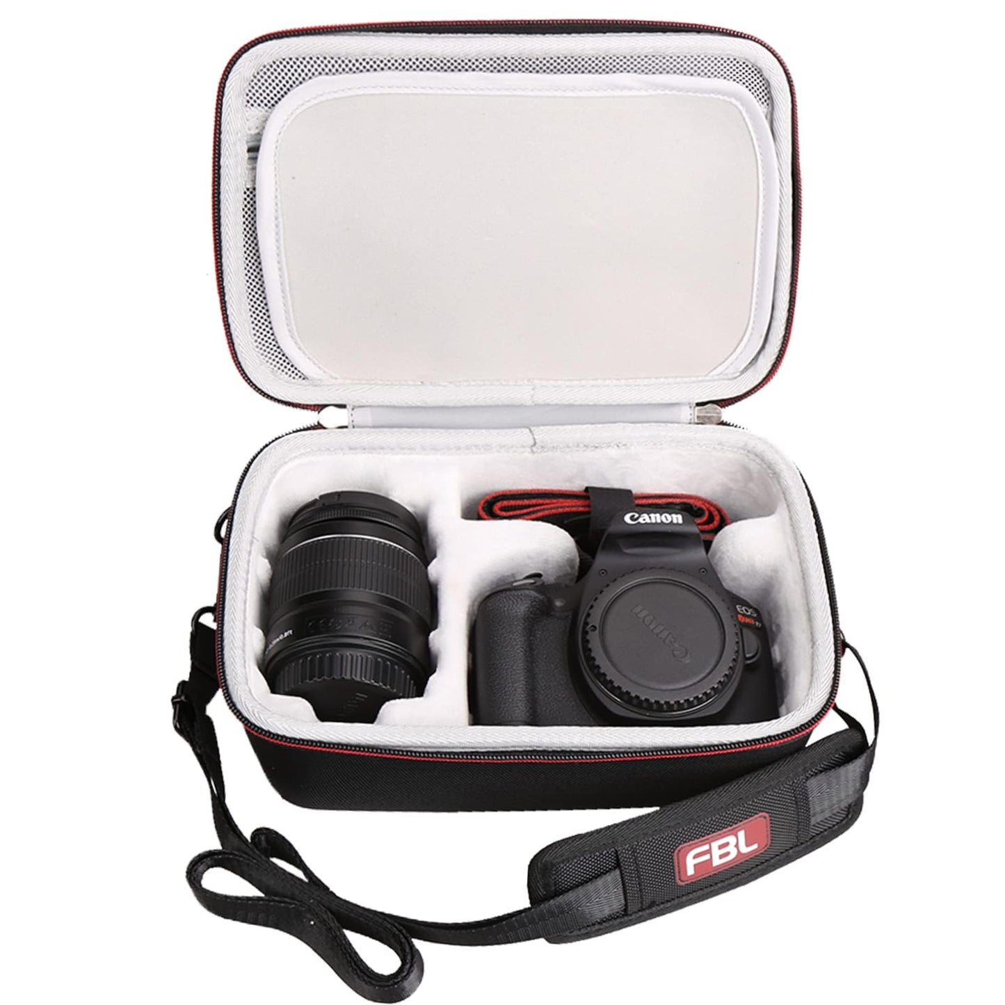 FBLFOBELI EVA Travel Storage Case for Canon EOS Rebel T7 / T8i / T5 / R50 / R100 DSLR Camera with 18-55mm Lens, Camera Protective Waterproof Carrying