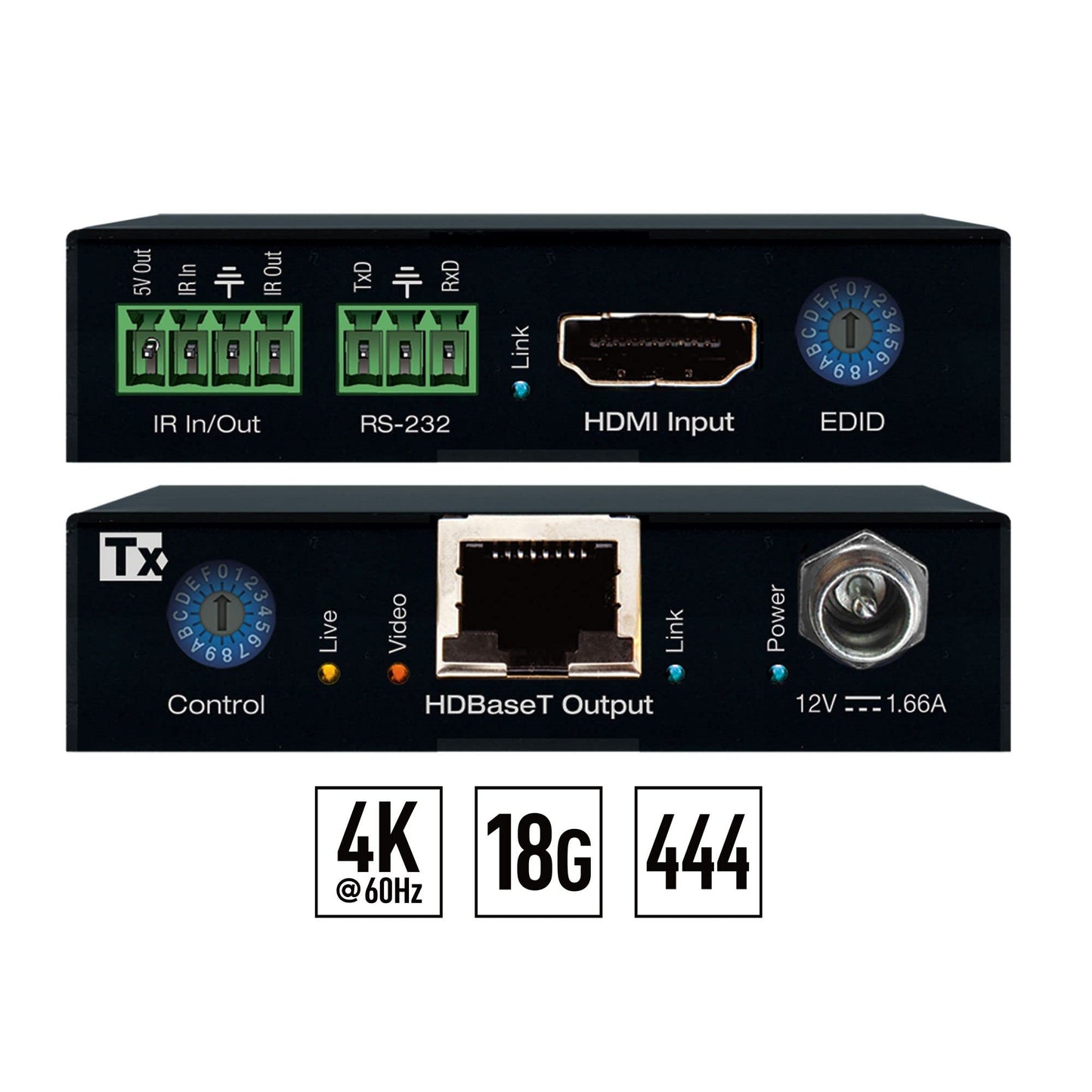 Key Digital KD-X444S (WE-G8R-N-JJNJ): HDMI Over 40m CAT6 HDBaseT Extender Set