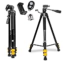 Kodak PhotoGear 62" Tripod with Remote | Compact 3-Section Flip-Lock Aluminum Tripod Adjusts 22”-62”, QuickRelease Plate, Smartphone Adapter & 1/4”