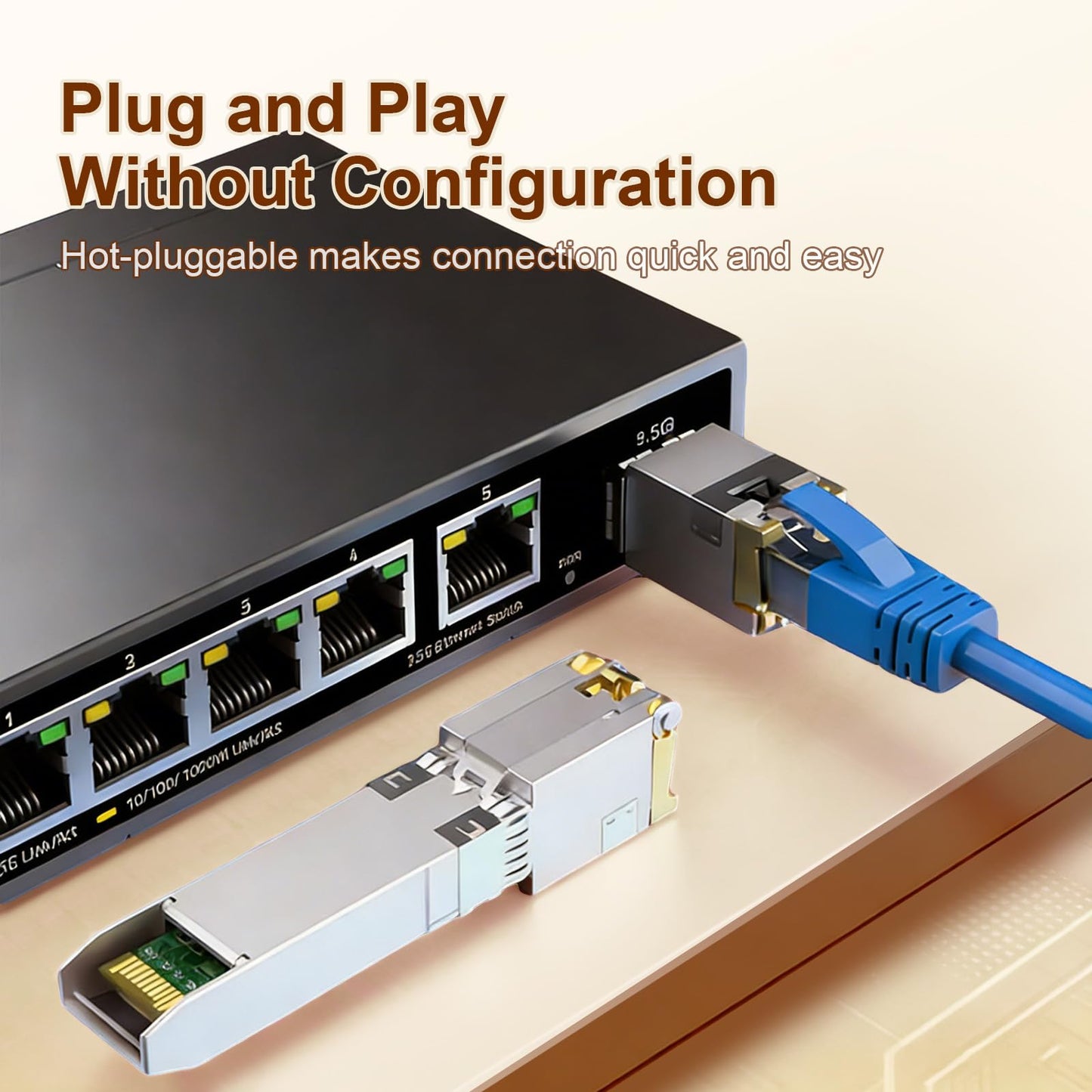 4Pack 10Gb SFP+ to RJ45 Ethernet Transceiver, 10Gbase-T Copper SFP Module