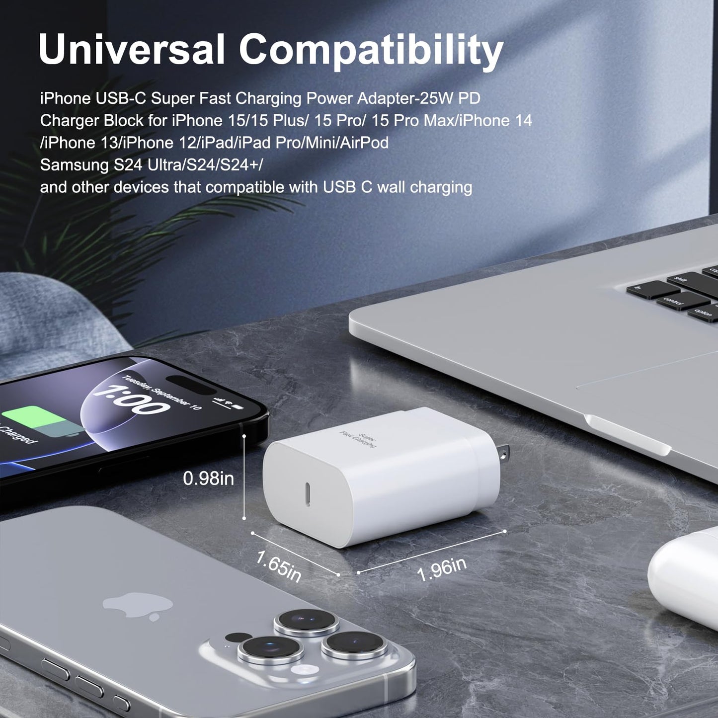 Samsung USB-C Super Fast Charging Power Adapter-25W PD Charger Block for Samsung Galaxy S26/S26 Ultra/S26+/S25 Ultra/S25/S25+/S24+/S24