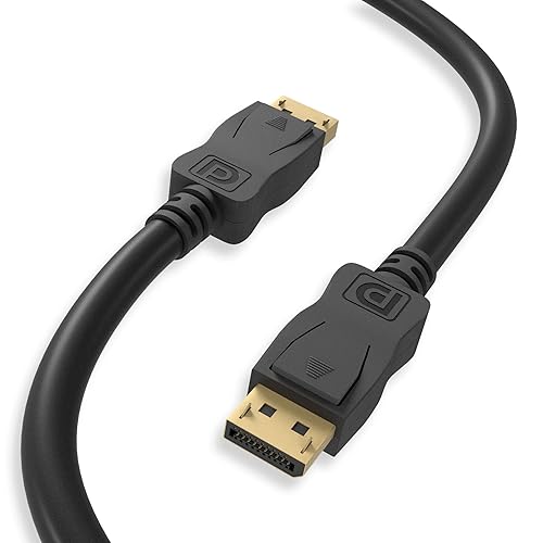 Cablelera VESA Certified 8K DisplayPort Cable, 8K 60Hz, HDR, 3D, 32.4Gbps, DSC1.2, HBR3, Performance Tested, NVIDIA, AMD, Gaming Display, Black, 6ft
