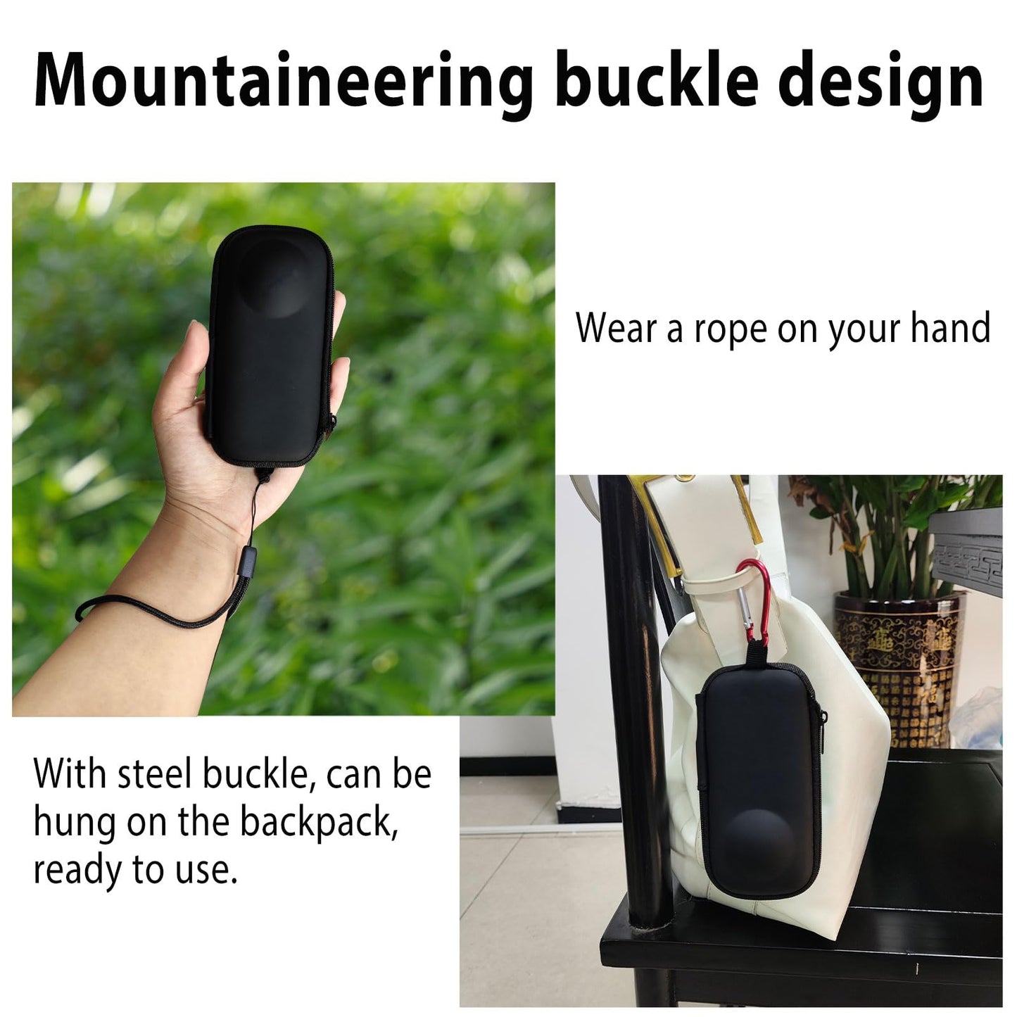 Craznick Hard Carrying Case for Insta360 X3 Portable Surface Waterproof Mini Storage Bag Lens Protector Cover with Wrist Strap for Insta360 ONE