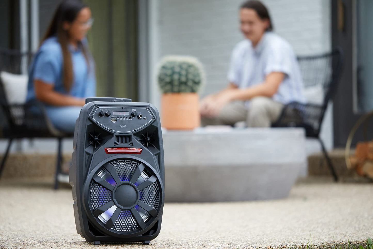 iLive Electronics Wireless Tailgate Party Speaker, LED Light Effects, Built-in Rechargeable Battery, Black (ISB380B)