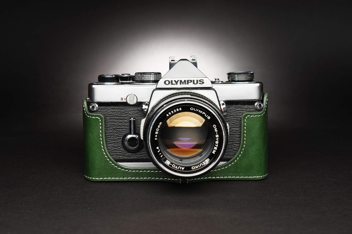 OM-4 Case, BolinUS Handmade Genuine Real Leather Half Camera Case Bag Cover for Olympus OM-1 /1N OM-2/2N OM-3/3Ti OM-4/4Ti (No Handle) Camera