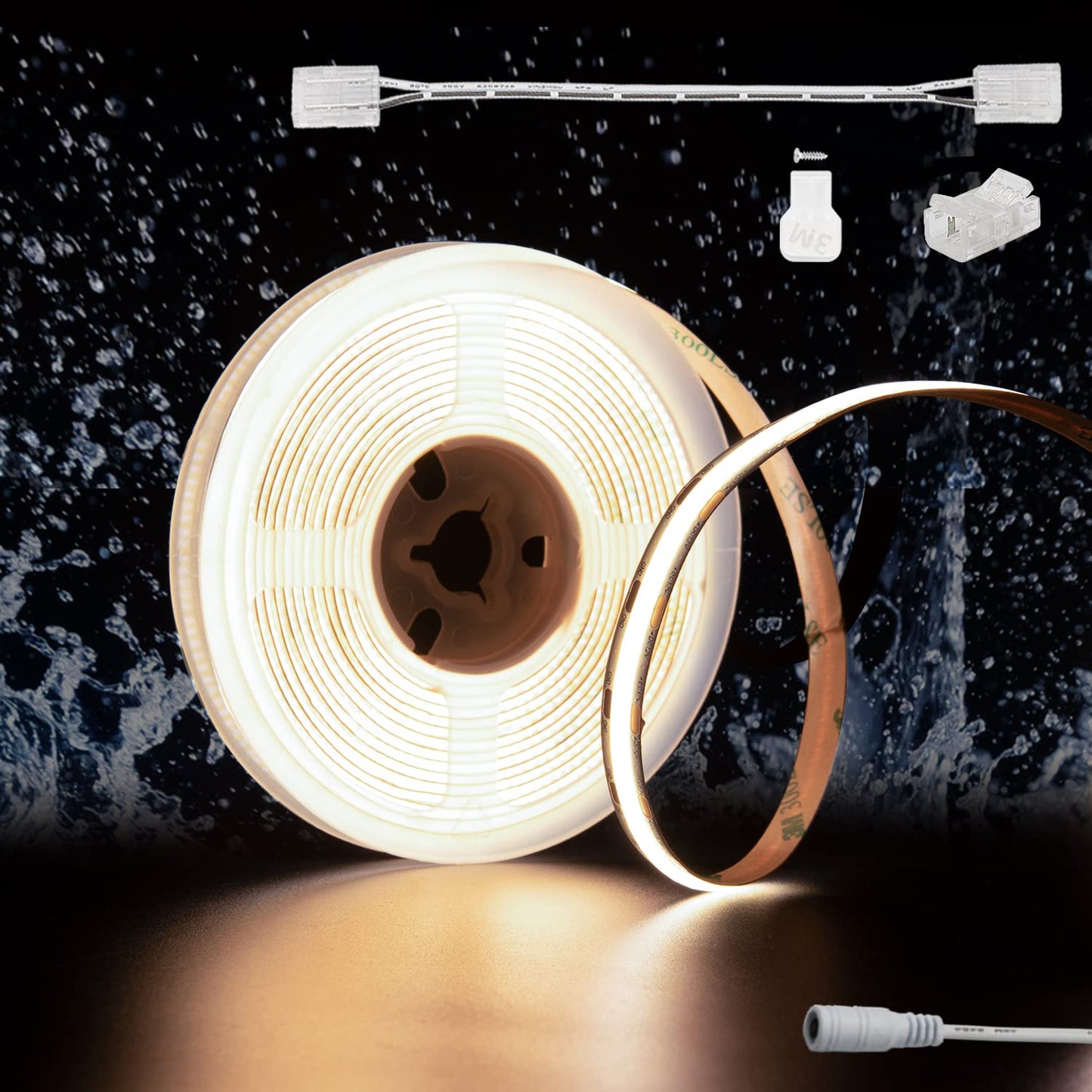 PAUTIX COB LED Strip Natural White 4000K IP65 DC12V,18Ft/5.5M 2772LEDs CRI90+ Flexible LED Tape Lights for Cabinet Engineering Home DIY Lighting