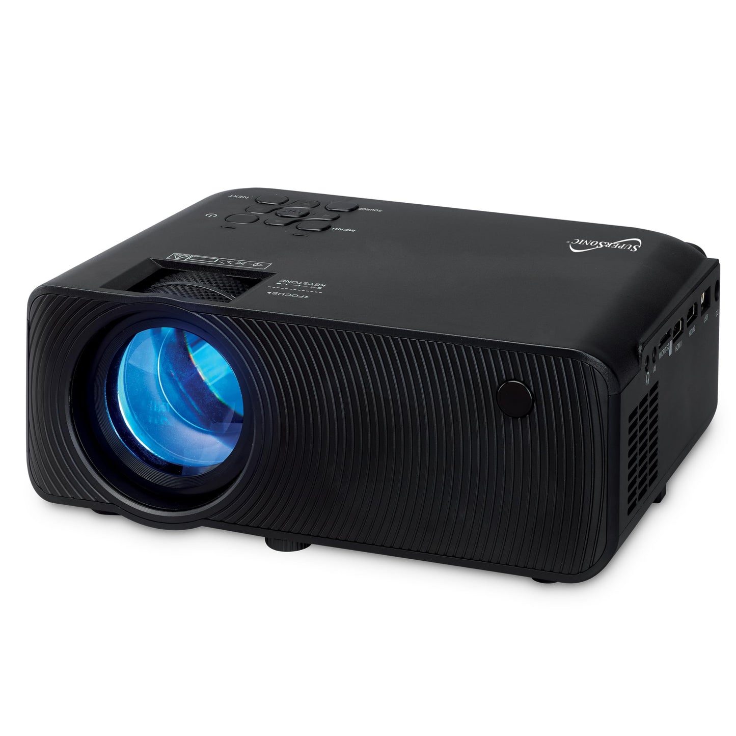 Supersonic SC-82P 3.97-inch Home Theater Bluetooth Projector with Crystal Clear 7000 Lumina, 1080P, Connect Wirelessly, Enjoy True Colors and Powerful