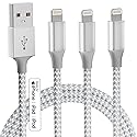 iPhone Charger 3pack 10FT Apple MFi Certified Long Lightning Cable Fast Charging Nylon Braided USB Charging Cable High Speed Transfer Cord for iPhone…