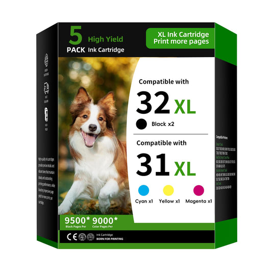 TRUINK 31XL 32XL Ink Cartridge 5-Pack Replacement for HP 31 and 32 Combo Pack Compatible with HP Smart Tank 7301 7001 5101 5000 5102 Printer Ink(5PK