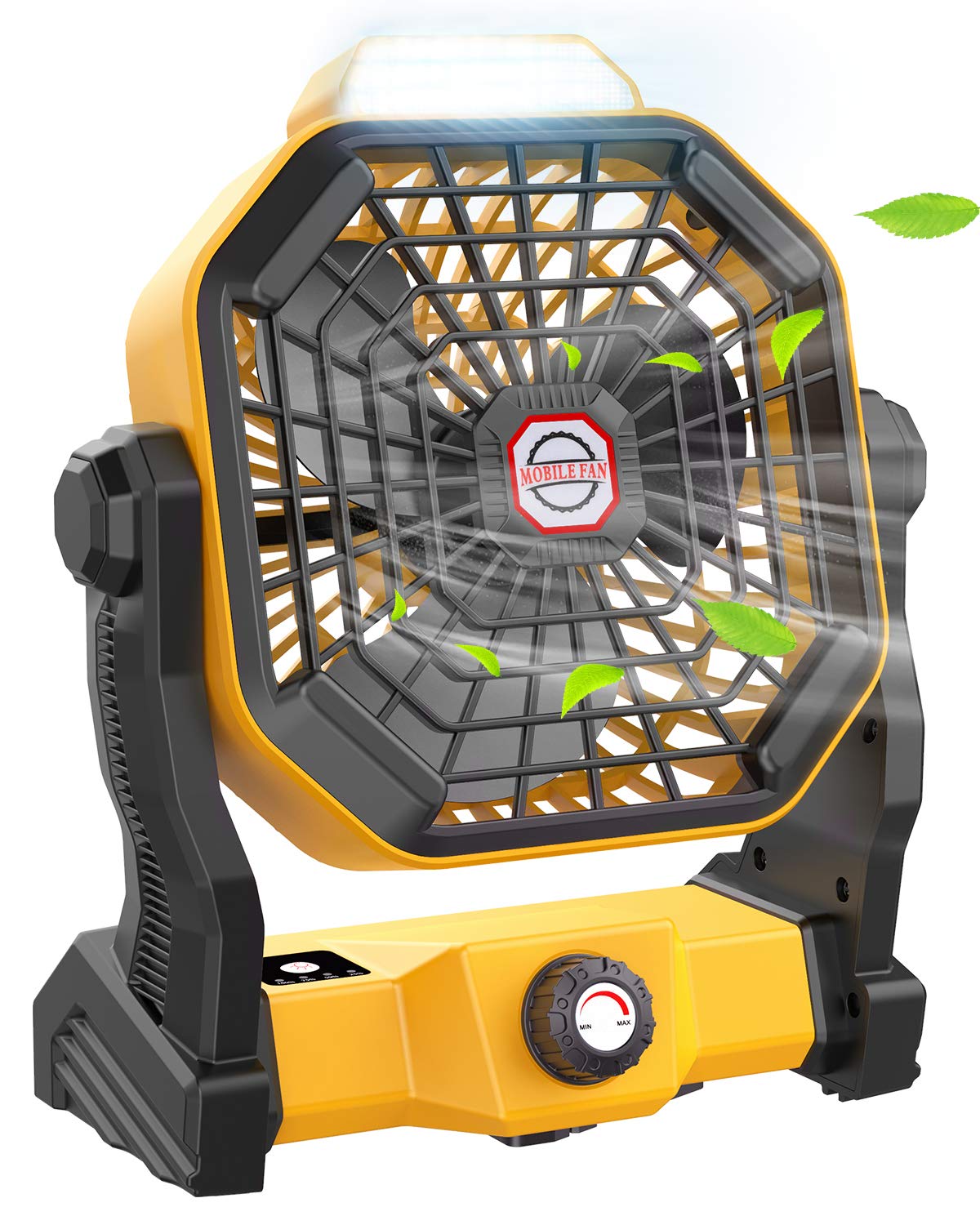 JINLICTE Portable Camping Fan, Rechargeable Battery Powered Tent Fans for Camp Hanging, [8-36Hrs Runtime], 9 Inch, Stepless Speed, Powerful&Quiet,
