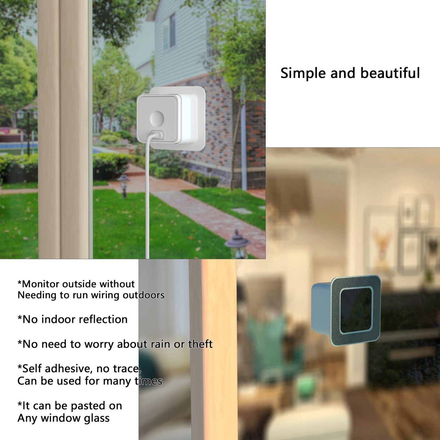 Teccle ( Pack of 2 ) Window Mount for Blink Mini, Through Window Use Blink Mini Camera, No Need to Run Wiring Outdoors (White/Pack of 2)