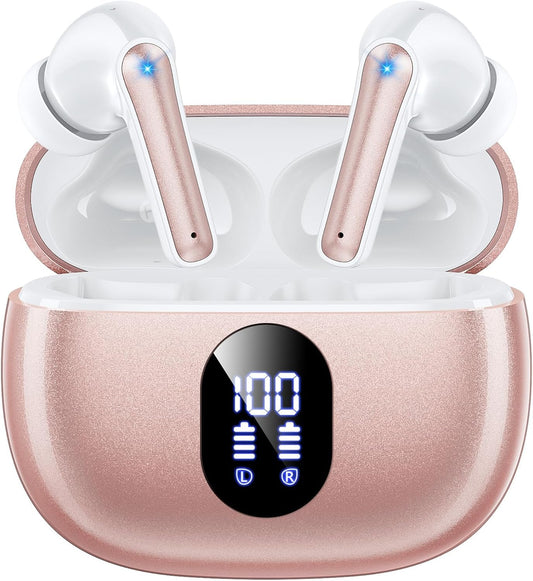 ZZU Wireless Earbuds, Bluetooth Ear Buds with Big Bass Stereo Sound, 48 Hours Playtime, Lightweight in-Ear Fit Earphones, IPX7, Hands-Free Calls…