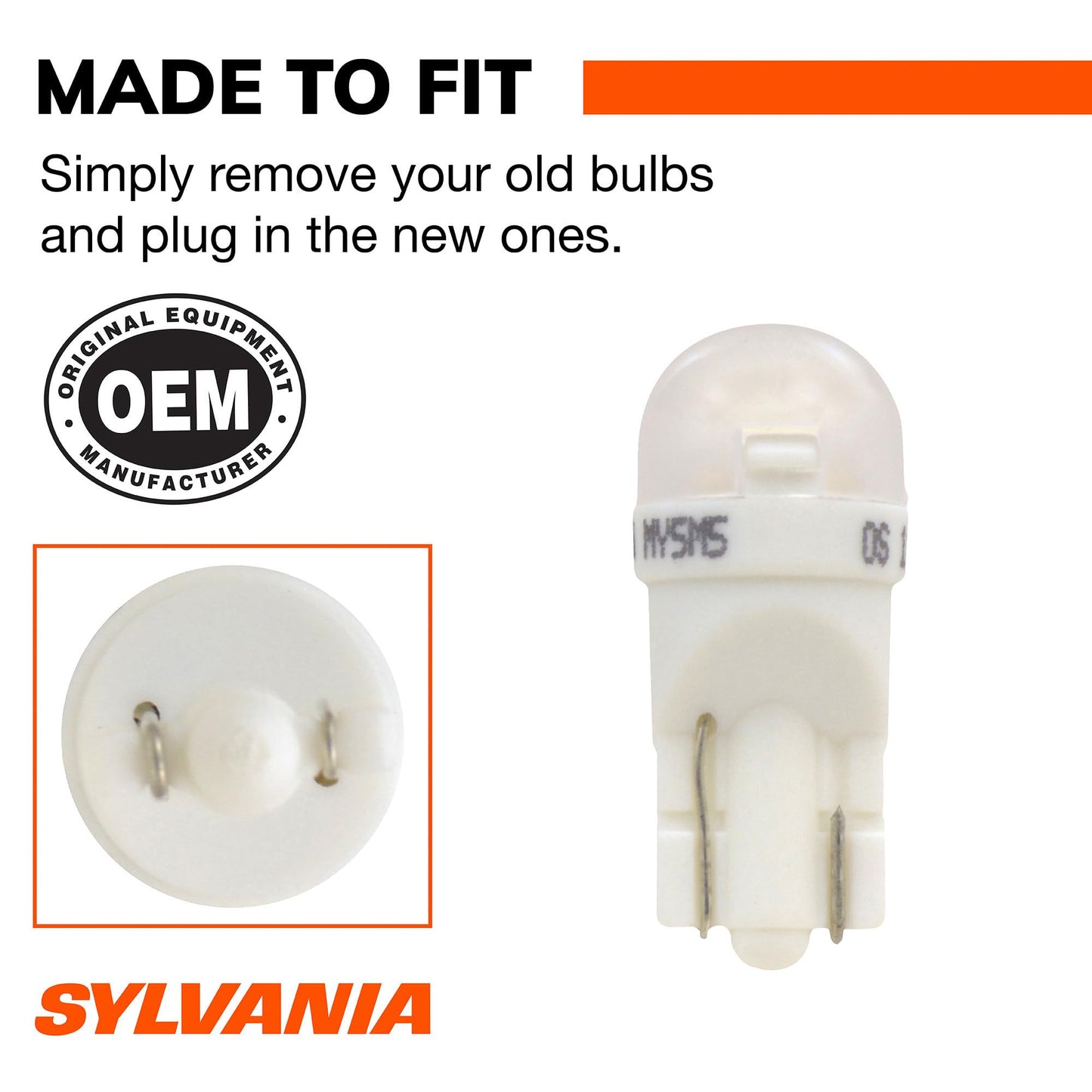 SYLVANIA 158 T10 W5W LED White Mini Bulb, Interior Lighting, 1 Bulb