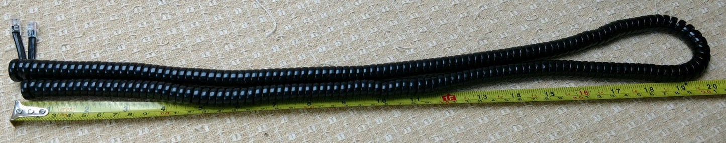 Black 25 Ft Long Handset Cord Compatible with Vtech or Uniden Corded Phone ErisTerminal CM18245 CM18247 VSP725 VSP726 CD1153 CS6949 1100BK 1260BK
