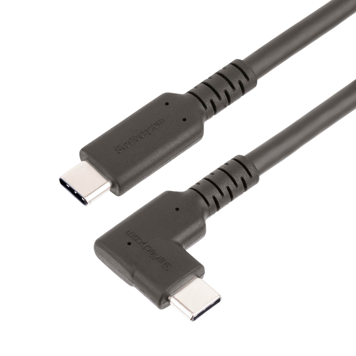StarTech 6.6ft/2m Right-Angled USB-C Cable, 5Gbps, 100W PD, 4K 60Hz, Black
