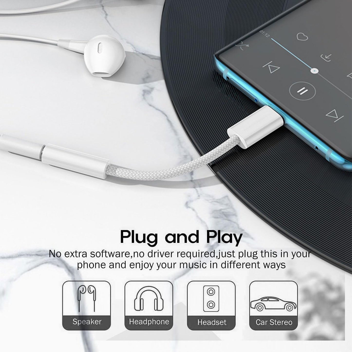 Fidioto 4 Pack USB-C to 3.5 mm Jack Adapter, Aux to USB C Adapter for Headphones Cable Compatible with iPhone 17/16 Pro Max/16 Pro/16/Samsung Galaxy