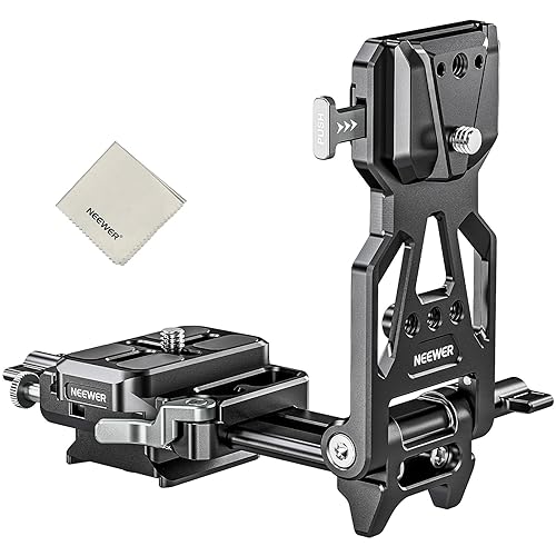 NEEWER PS015 PRO V Mount Battery Plate with Arca Type Quick Release Plate & Cleaning Cloth, Foldable V Lock Mounting Adapter for NEEWER PS099E