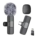 Caiord Professional Wireless Mini Microphone for iPhone 17/16/15, Android Phone, Cordless Omnidirectional Lavalier Lapel Mic, Plug-Play Microphone for