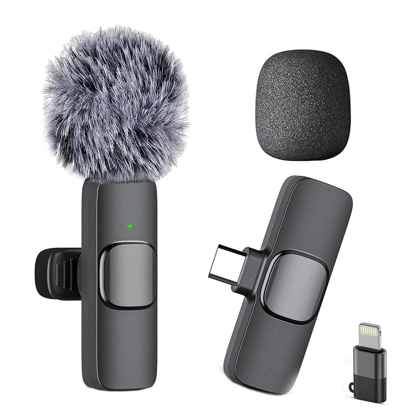 Caiord Professional Wireless Mini Microphone for iPhone 17/16/15, Android Phone, Cordless Omnidirectional Lavalier Lapel Mic, Plug-Play Microphone for