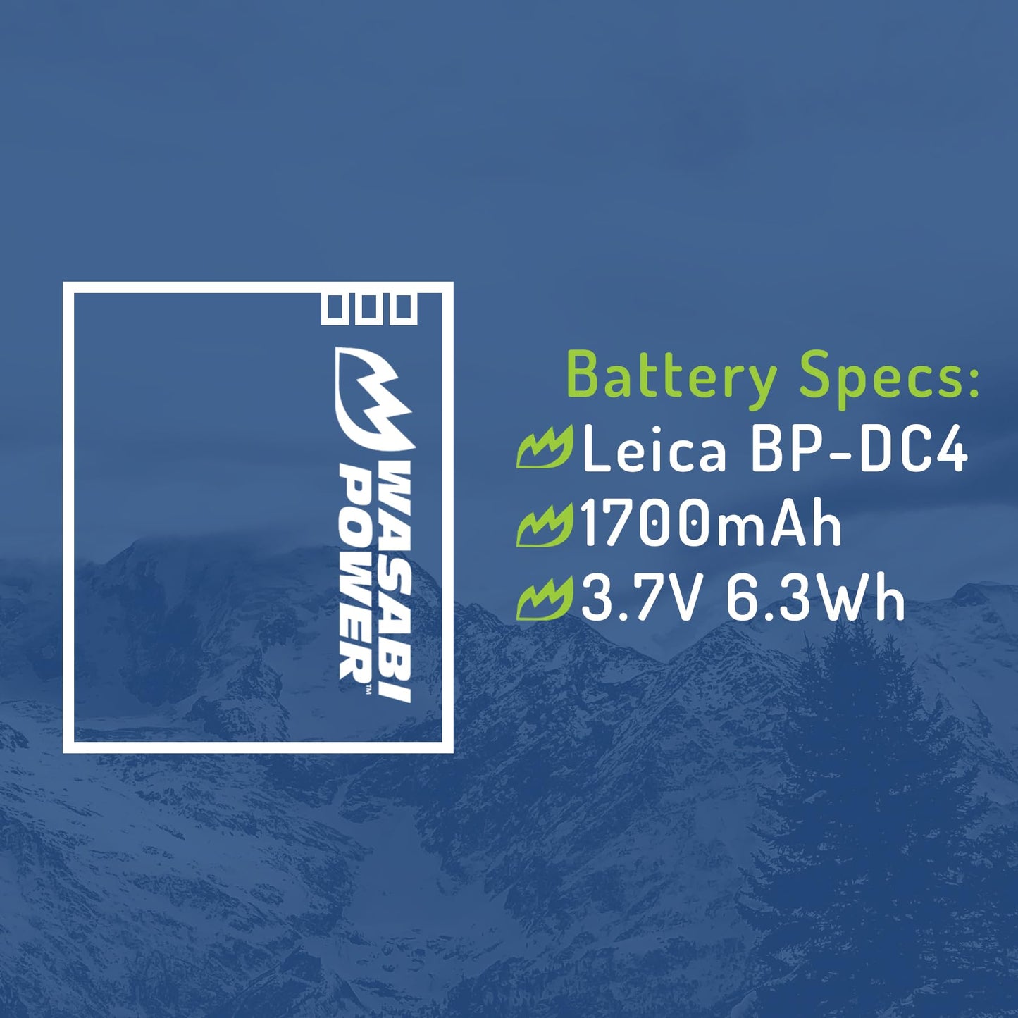 Wasabi Power Battery (2-Pack) and Charger for Leica BP-DC4, C-Lux 1, D-Lux 2, D-Lux 3, D-Lux 4