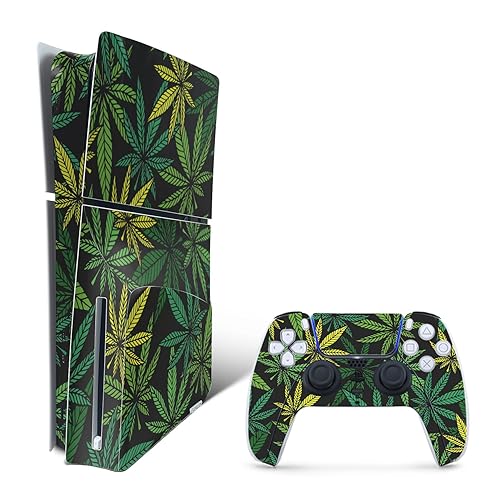 MightySkins Skin Compatible with Playstation 5 PS5 Slim Disk Edition Bundle - Cannabis Culture | Protective, Durable, and Unique Vinyl Decal wrap