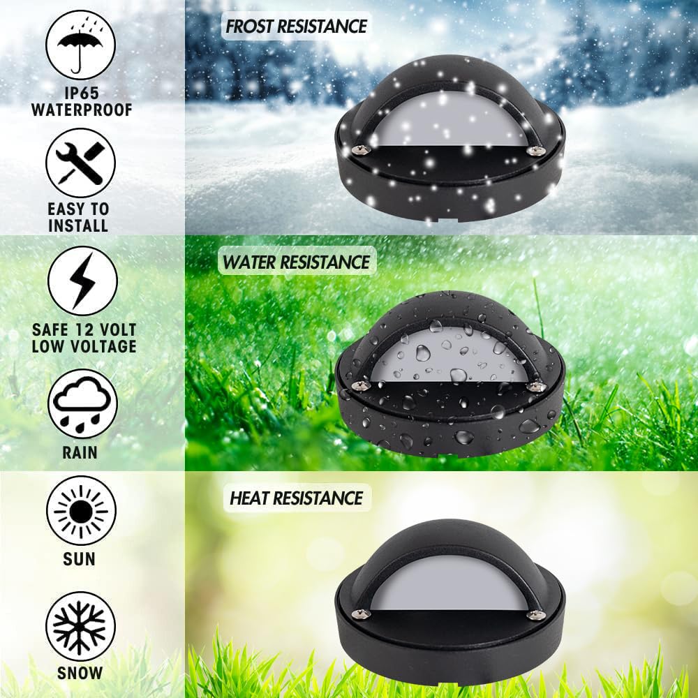 Outdoor Deck Lights Aluminum Stair Lights - LED Step Lights Low Voltage Landscape Lights, Aluminum Stairway Lighting, Outdoor Fence lights, Paver