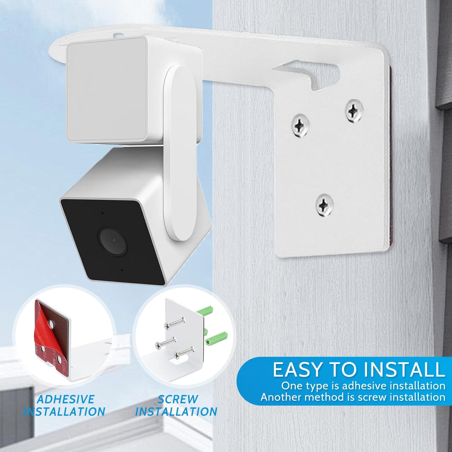 2Pack Adhesive Metal Wall Mount Bracket, Compatible with Wyze Cam Pan V3/V2, Google Nest Cam, Eufy Security Solo Indoor Cam E220/P24, Blink Mini Pan