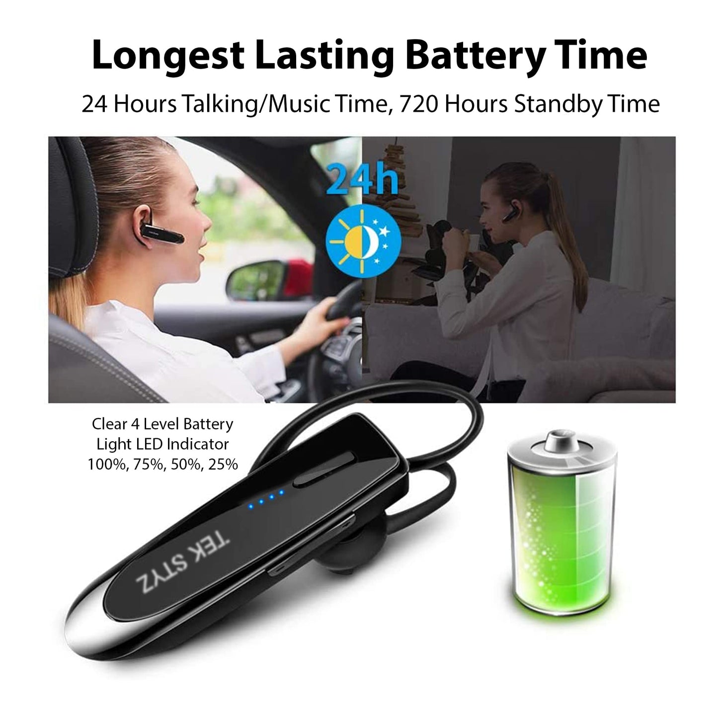 Bluetooth 5.3 Headset Compatible with Google Chromebook/PixelBook Go/Pixel Slate IPX5 Waterproof, Dual Microphones, Noise Reduction, 60 Days Standby…