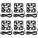 6Pcs 5010 Cooling Fan 50x50x10mm Computer Case Fans DC 5V USB Cooler Brushless Fan for DIY Computer Case (5010 5V USB)