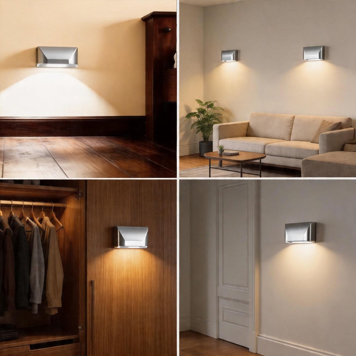 QNYSOCA Smart Keyhole Light, Motion Sensor LED Night Light for Door Locks, Stairways & Hallways, Easy Peel-and-Stick Installation (Silver)