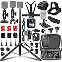PellKing Accessories Kit for Gopro Max2,Included Carrying Case with Belt,135cm Selfie Stick Tripod,Handlebar Mount,Magnetic Mount,4 Pcs Body Strap