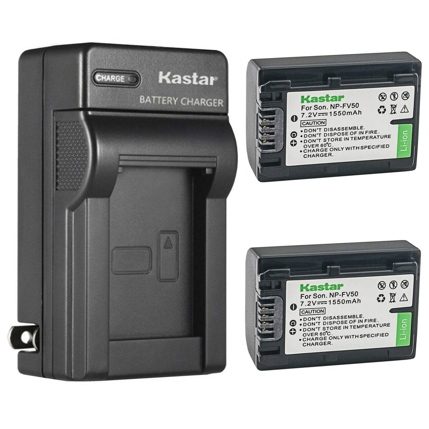 Kastar 2-Pack Battery and AC Wall Charger Replacement for Sony FDR-AX43, FDR-AX53, FDR-AXP55, HDR-CX110, HDR-CX115, HDR-CX116, HDR-CX130, HDR-CX150
