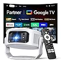 Philoent?Google TV Included?Smart Mini Projector, Ultra Short Throw for Big Screen in Small Room, Auto Keystone Portable Proyector with WiFi