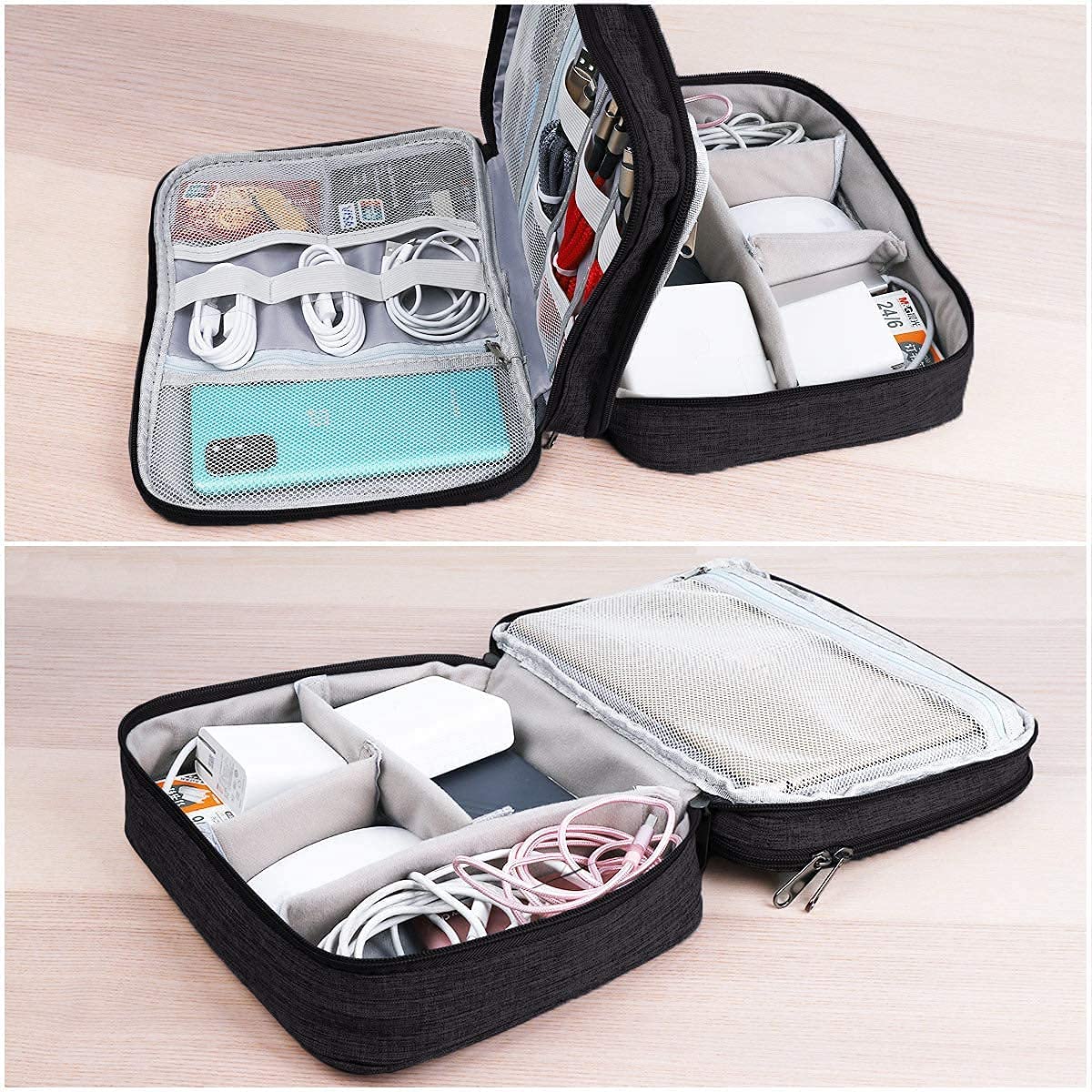 OliviaLiving Electronics Organizer, Jelly Comb Electronic Accessories Cable Organizer Bag Waterproof Travel Cable Storage Bag for Charging Cable