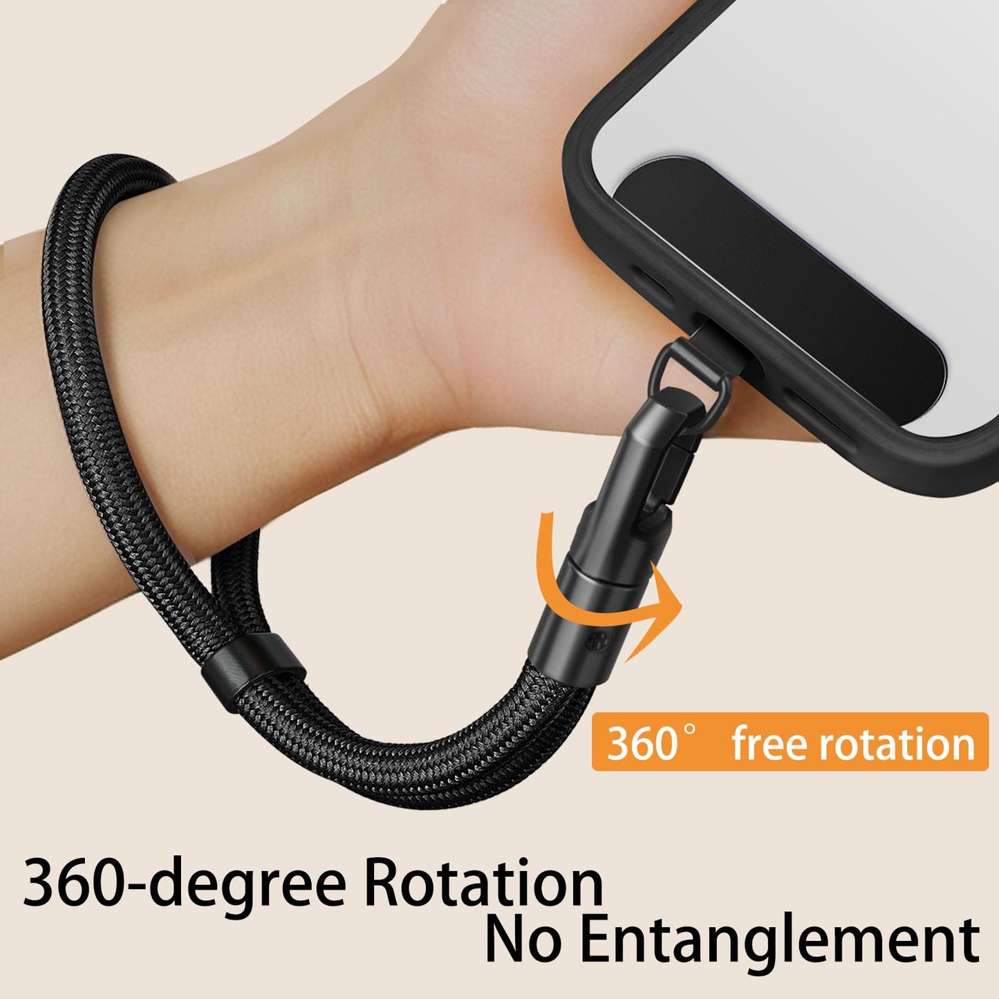 Zaardend 2 Pack Phone Wrist Strap, Wrist lanyard for iPhone Case Camera, Anti Theft Phone Strap Lanyard with 360° Rotating Hook, Charm Chain Camera