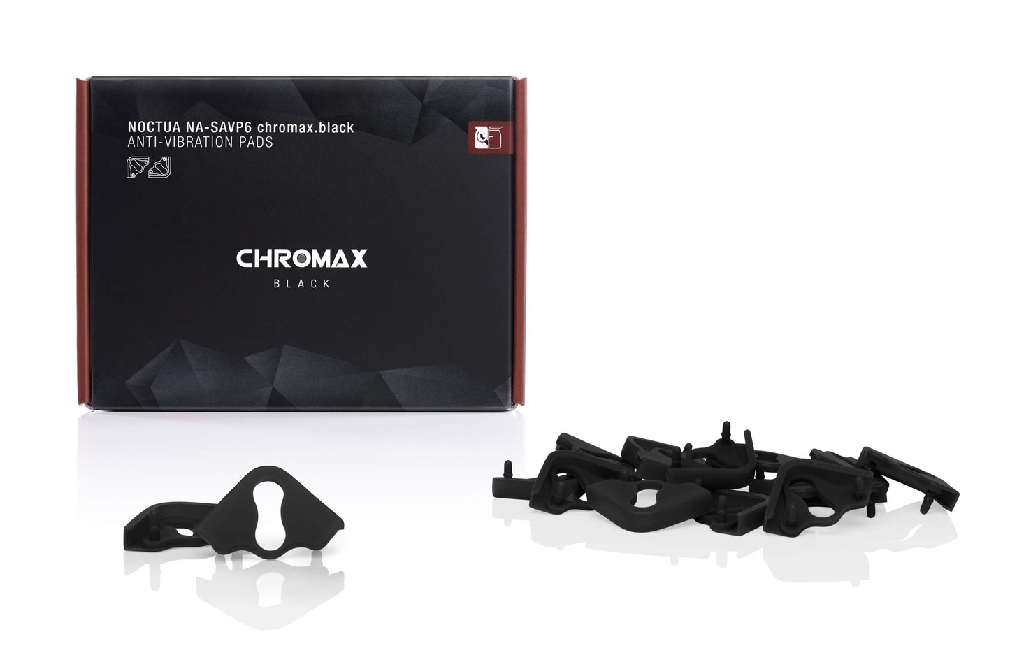Noctua NA-SAVP6 chromax.Black Anti-Vibration Pads for 200mm Noctua Fans (16-Pack, Black)