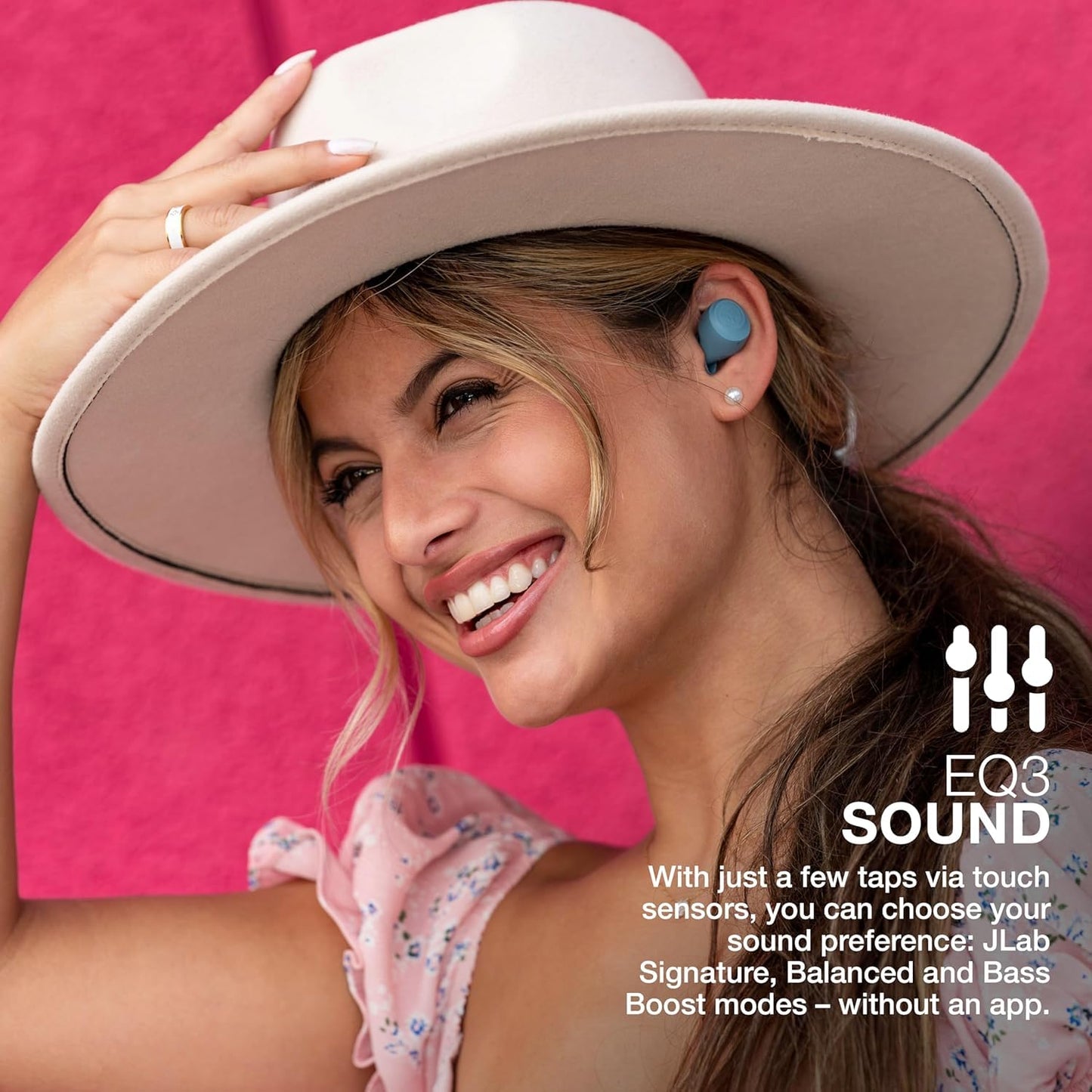 JLab Go Air Pop+ True Wireless Earbuds, Bluetooth Earbuds with Microphone, USB-C Charging Case, Dual Connect, EQ3 Sound, Slate