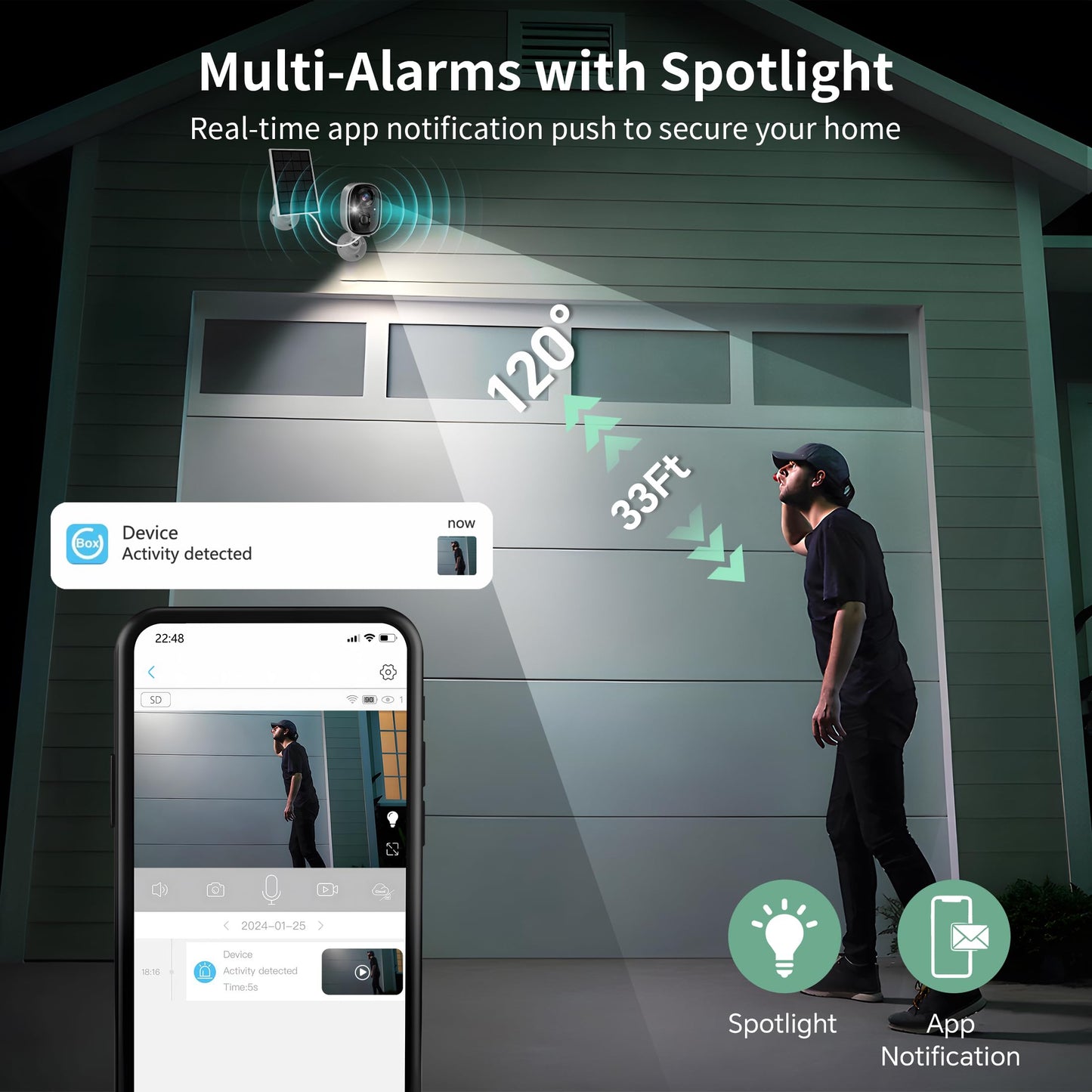 4G LTE Cellular Security Camera No WiFi Wireless Outdoor Solar Powered Waterproof 2K Color Night Vision PIR Motion Sensor 2 Way Talk Built in Sim Card