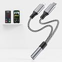 USB C and Lightning to 3.5 mm Headphone Adapter for iPhone - 2 in 1 USB C to 3.5mm & Lighting to 3.5mm Aux to USB C and Lightning Audio adapter