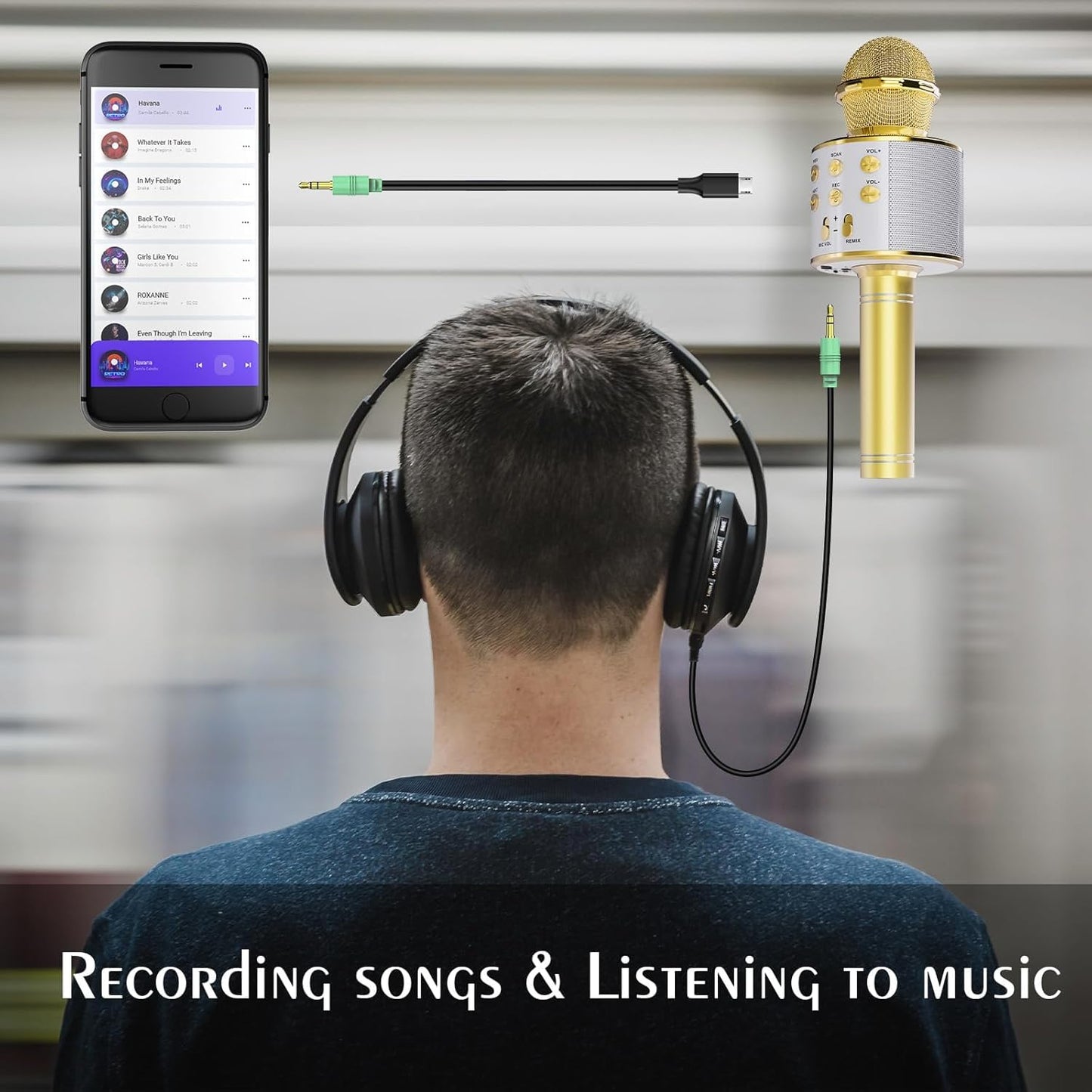 voijump Wireless Bluetooth Karaoke Microphone 2 Pack, 4-in-1 Handheld Mic Speaker for Singing, Karaoke Machine for Phone Android PC, Great Birthday