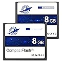 Dogfish Compact Flash Memory Card 8GB 2PACK 133X FAT32 CF Cards for Vintage Digital Camera