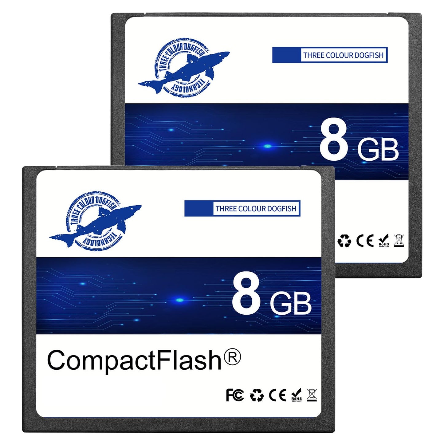 Dogfish Compact Flash Memory Card 8GB 2PACK 133X FAT32 CF Cards for Vintage Digital Camera