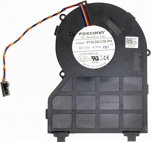 CPU Cooling Fan for Dell OptiPlex 790 390 990, Foxconn PVB120G12H-P01 J50GH-A00 J50GH 0J50GH, DC12V 0.75A 4-Wire/5-pin SFF Small Chassis Fan, 1-Year